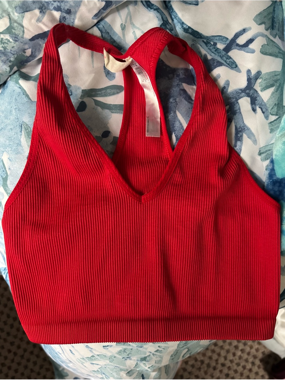 FP Movement by Free People Ribbed Red Racerback Tank